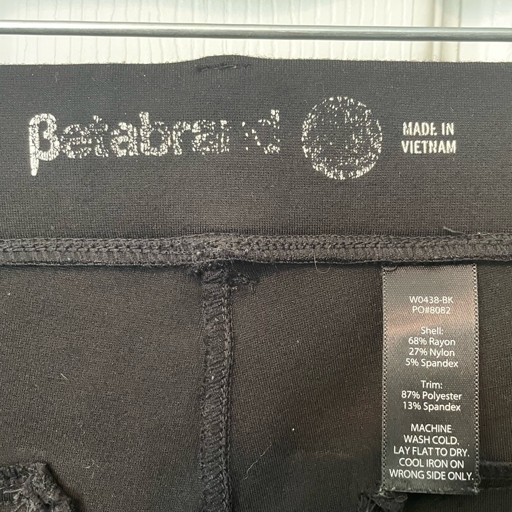 Betabrand Classic Dress Pant Straight Leg Tuxedo Stripe Black Yoga - Picture 6 of 6